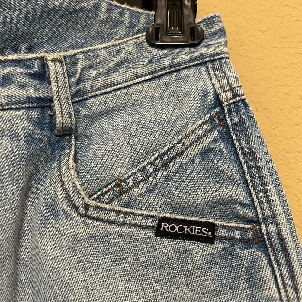 VTG Rocky Mountain High Waisted Western Bareback Blue Jeans Womens Size 29/9
